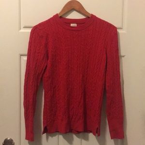 Red, knit style sweater